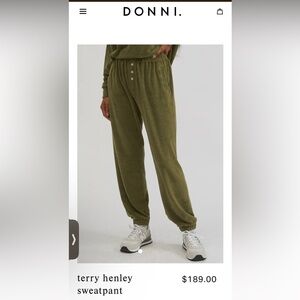 DONNI Terry Henley Sweatpants Basil
